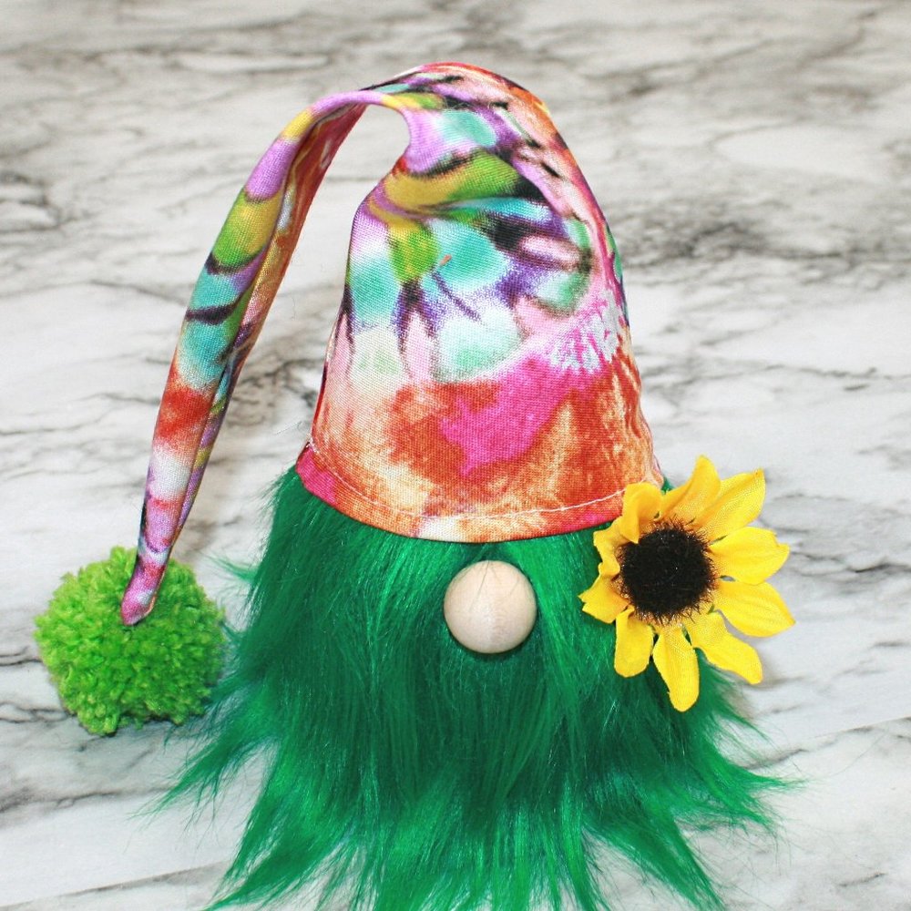 HAND CRAFTED Gnome Green Tie Dye Boho Hippie Air Freshener Cover Home Decor